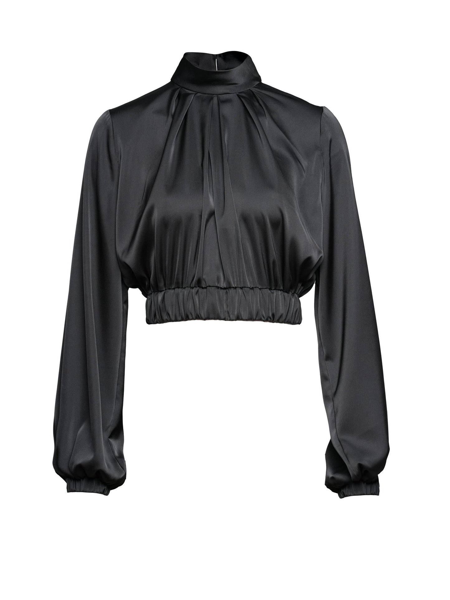 Hanna Black Long Sleeve Crop Top