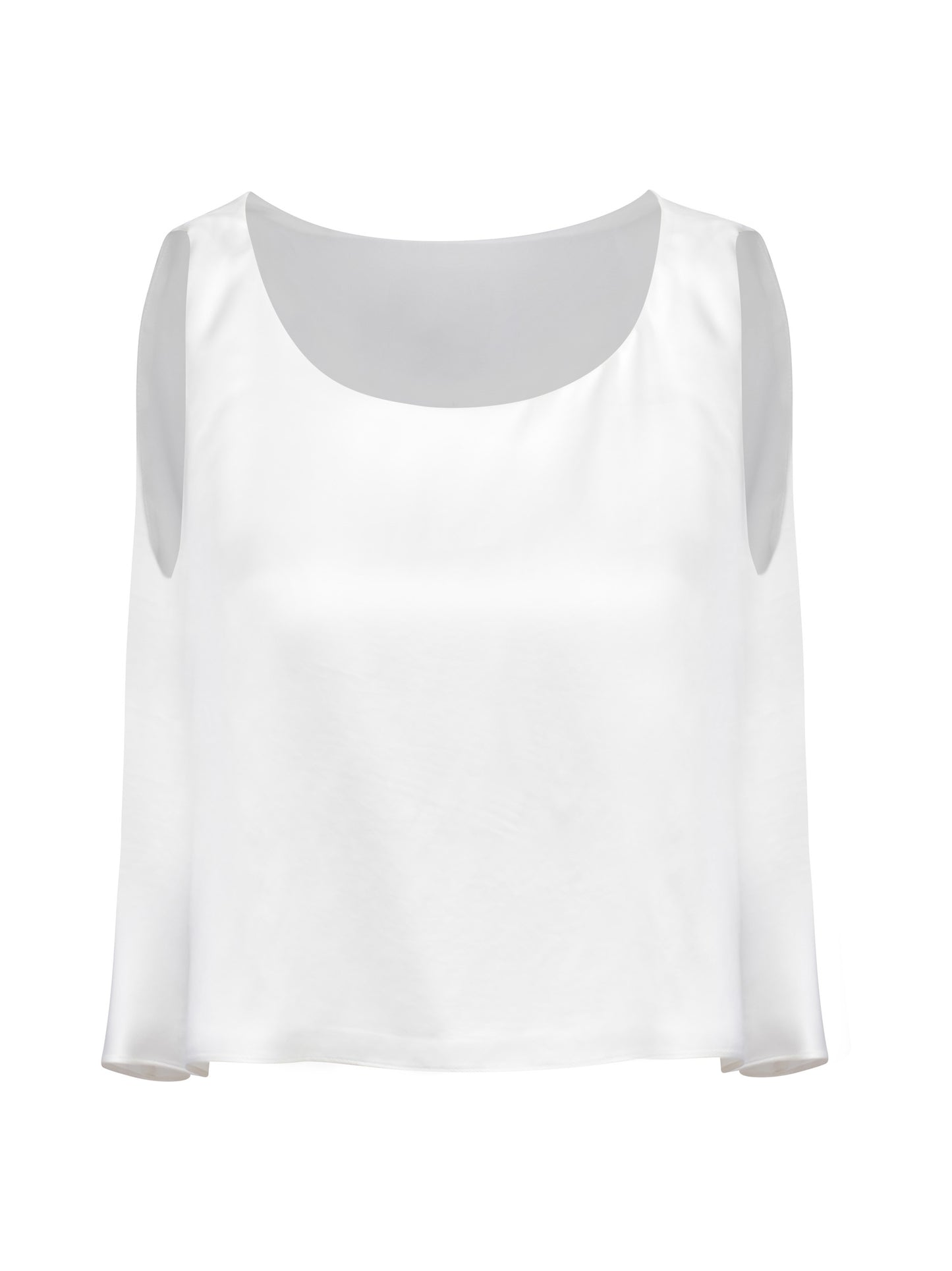 Lena Off-White Sleeveless Crop Top