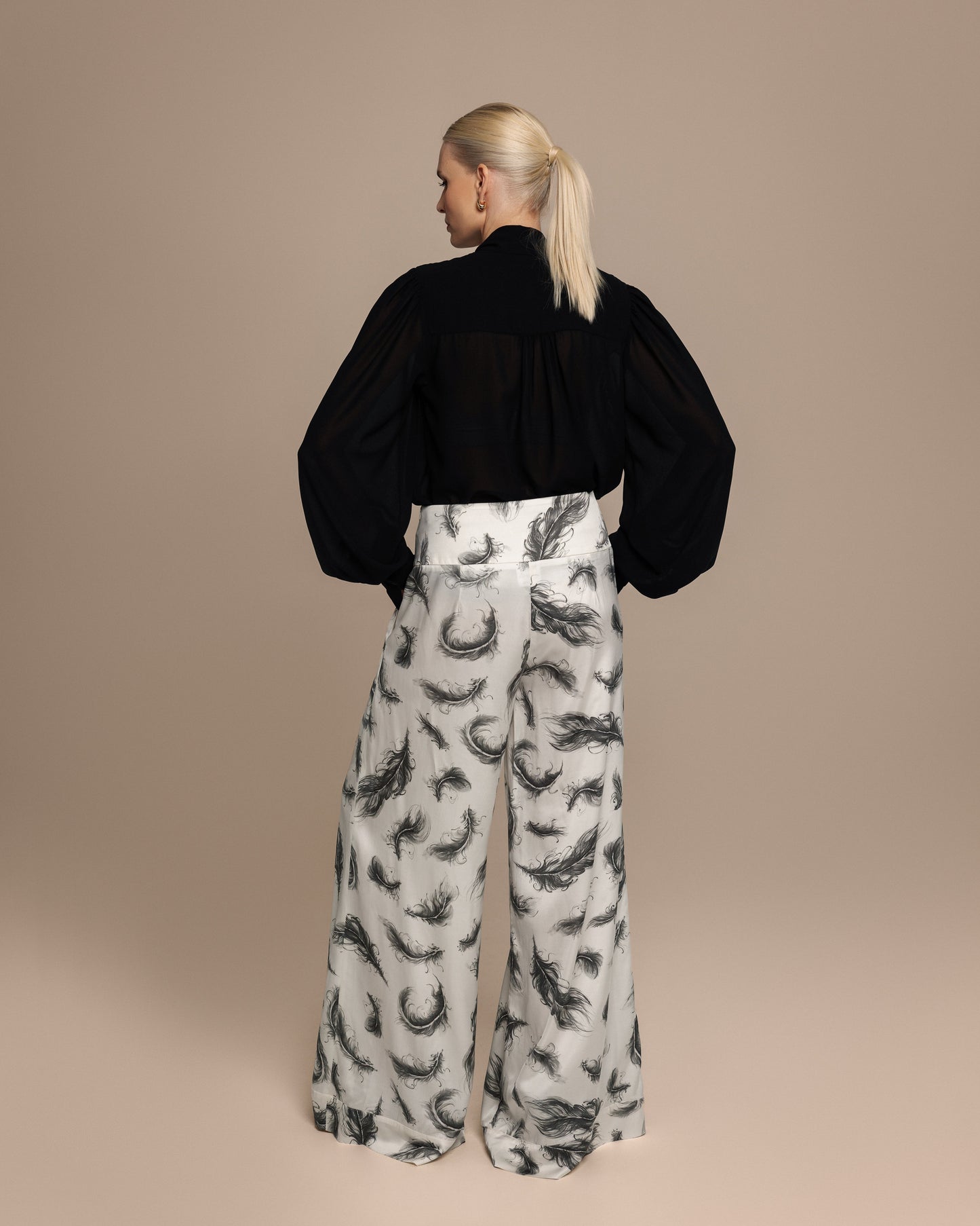Avery Feather Palazzo Pants